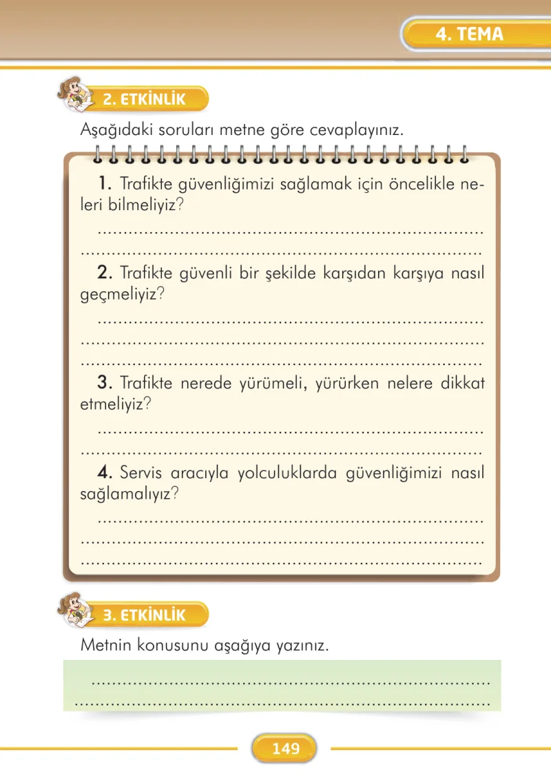 2. Sınıf Türkçe Ders Kitabı Cevapları İlke Yayınları Sayfa 149