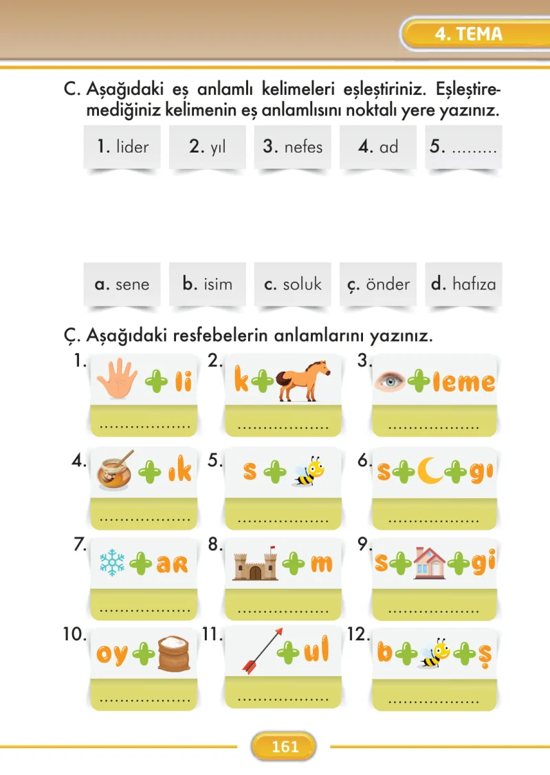 2. Sınıf Türkçe Ders Kitabı Cevapları İlke Yayınları Sayfa 161