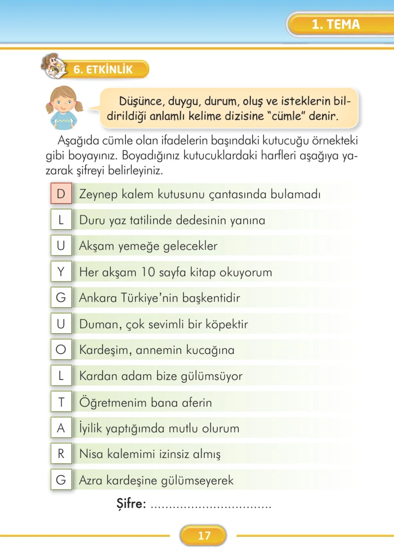 2. Sınıf Türkçe Ders Kitabı Cevapları İlke Yayınları Sayfa 17