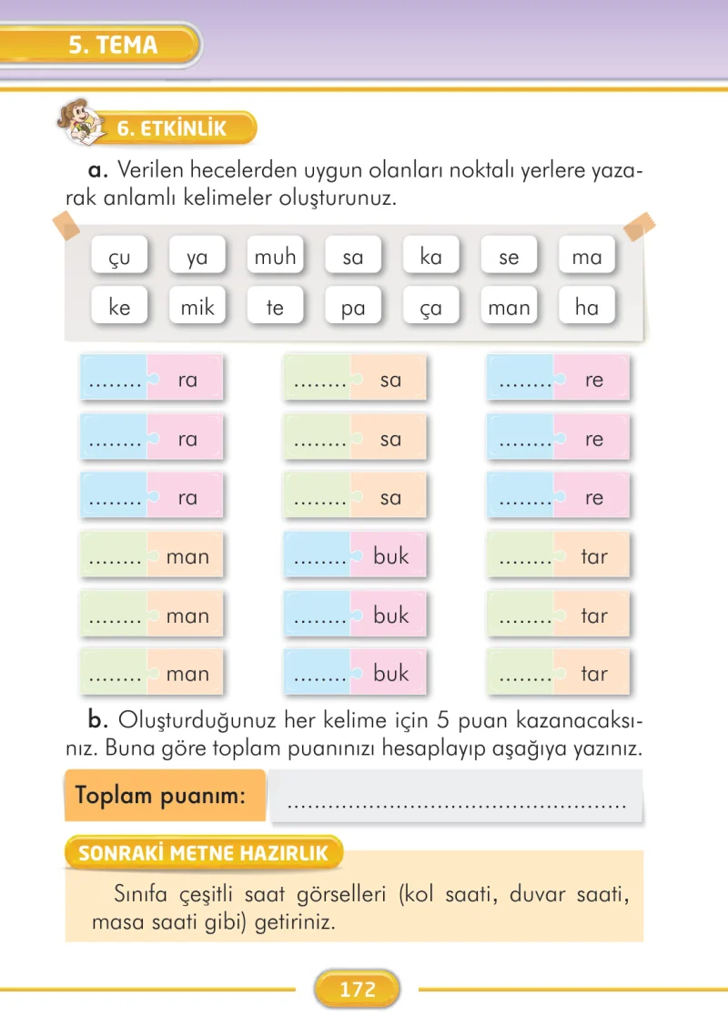 2. Sınıf Türkçe Ders Kitabı Cevapları İlke Yayınları Sayfa 172