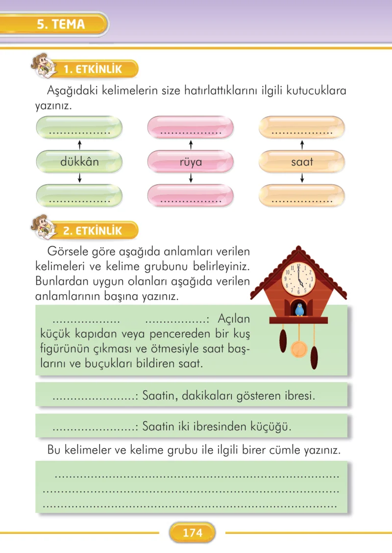 2. Sınıf Türkçe Ders Kitabı Cevapları İlke Yayınları Sayfa 174