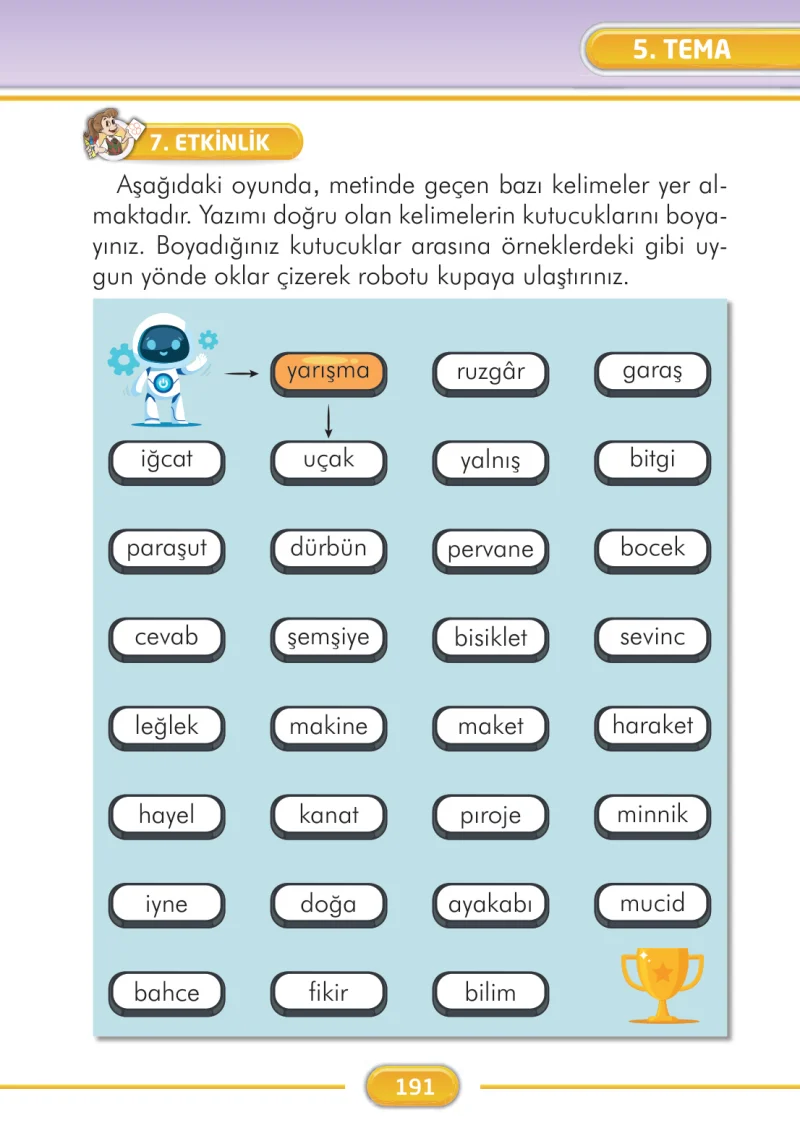 2. Sınıf Türkçe Ders Kitabı Cevapları İlke Yayınları Sayfa 191