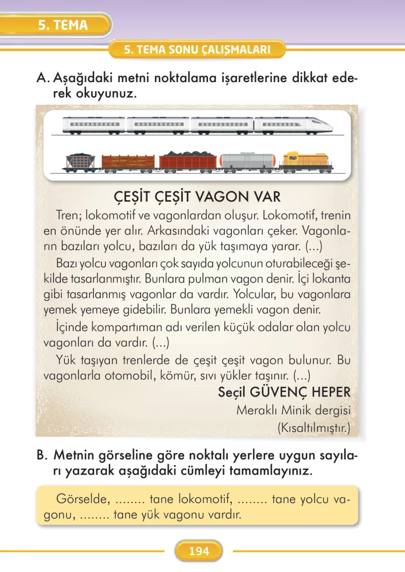 2. Sınıf Türkçe Ders Kitabı Cevapları İlke Yayınları Sayfa 194