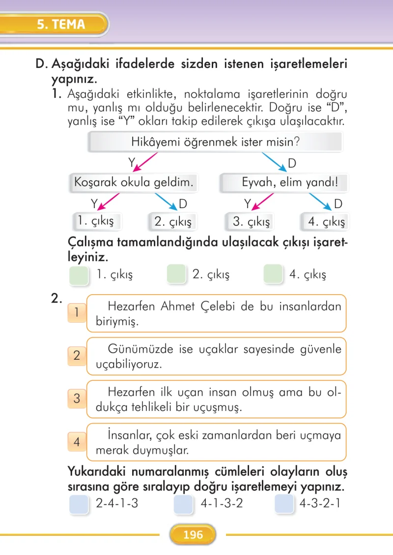 2. Sınıf Türkçe Ders Kitabı Cevapları İlke Yayınları Sayfa 196