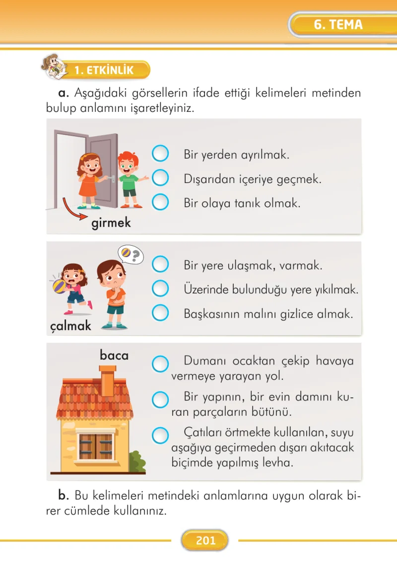 2. Sınıf Türkçe Ders Kitabı Cevapları İlke Yayınları Sayfa 201