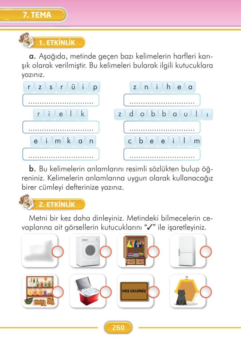 2. Sınıf Türkçe Ders Kitabı Cevapları İlke Yayınları Sayfa 260