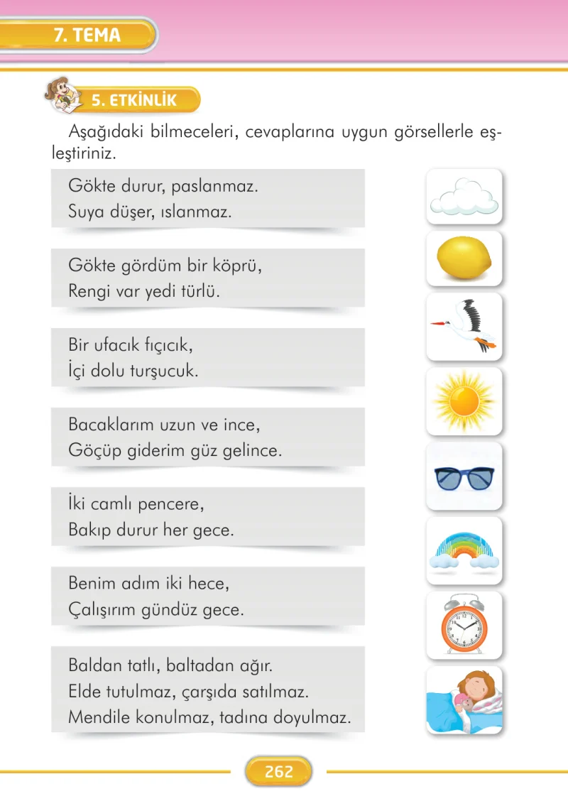 2. Sınıf Türkçe Ders Kitabı Cevapları İlke Yayınları Sayfa 262