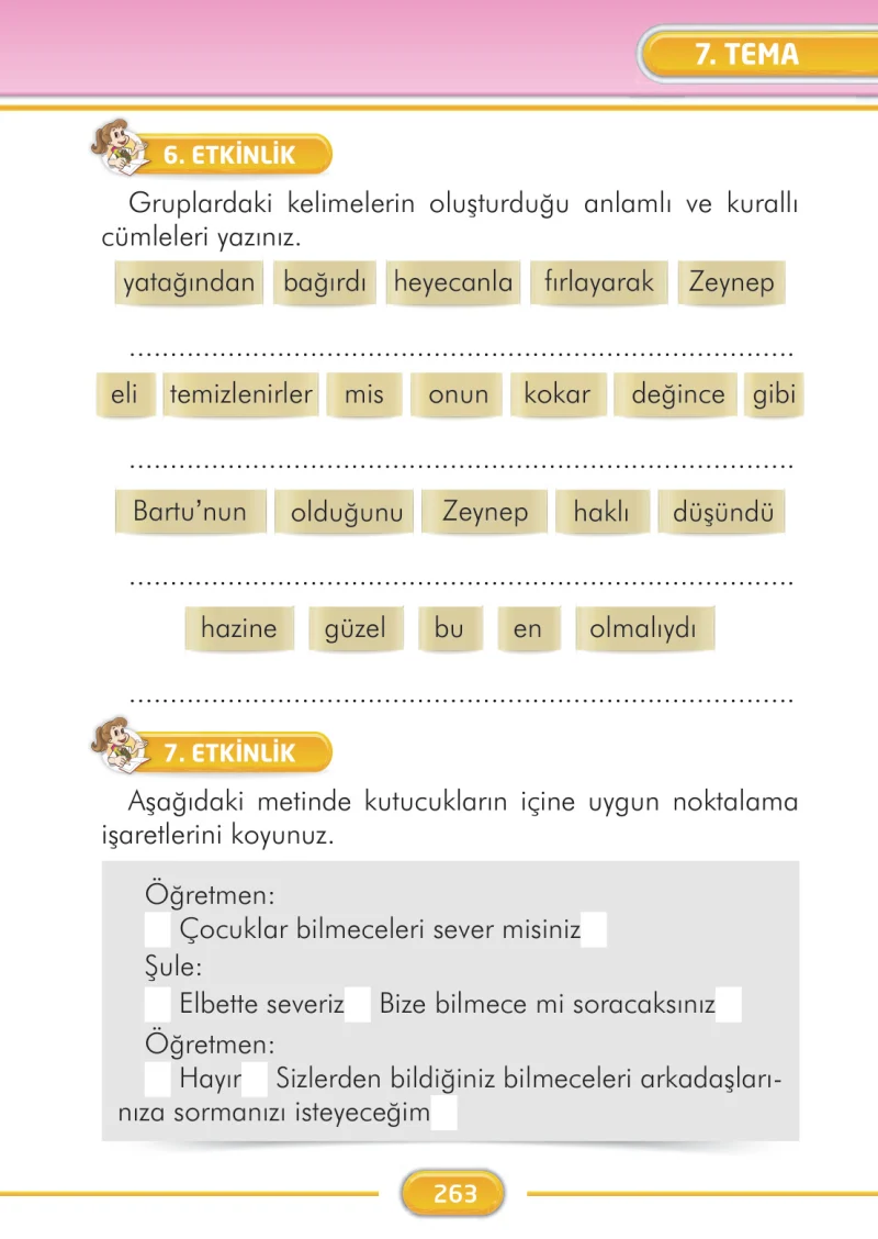 2. Sınıf Türkçe Ders Kitabı Cevapları İlke Yayınları Sayfa 263
