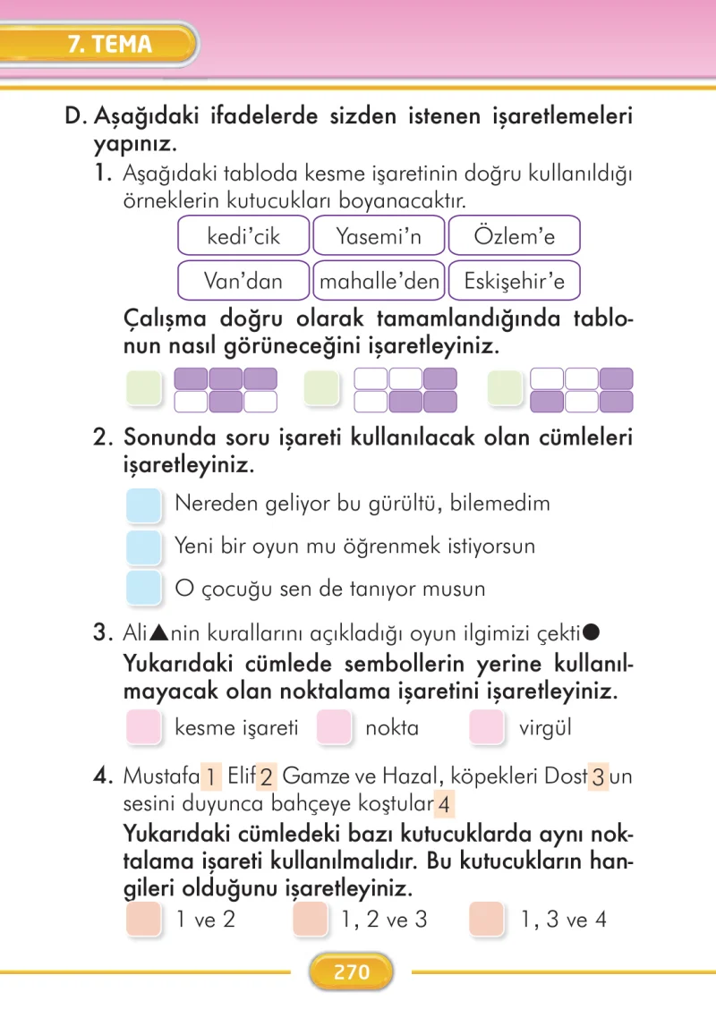 2. Sınıf Türkçe Ders Kitabı Cevapları İlke Yayınları Sayfa 270