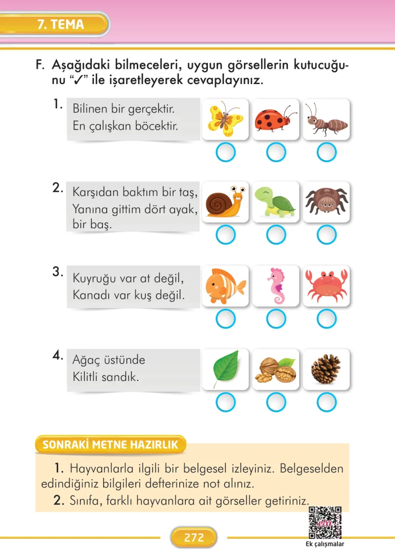 2. Sınıf Türkçe Ders Kitabı Cevapları İlke Yayınları Sayfa 272