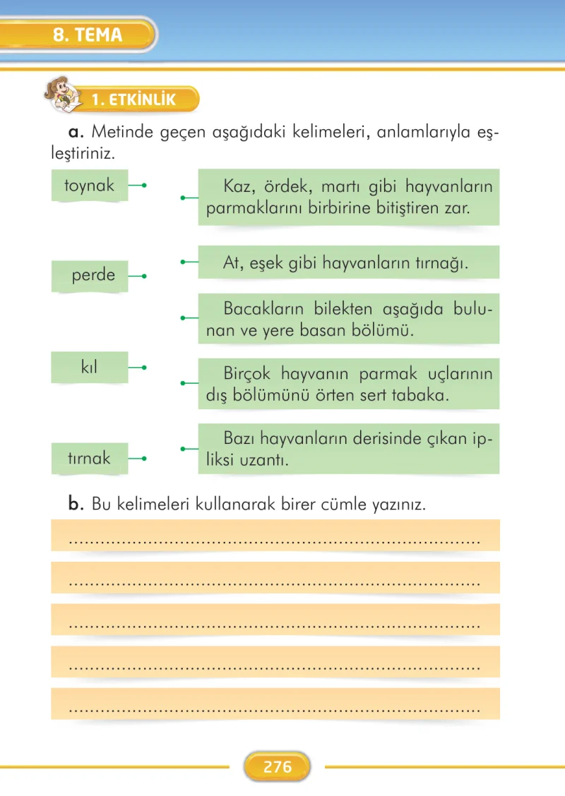 2. Sınıf Türkçe Ders Kitabı Cevapları İlke Yayınları Sayfa 276