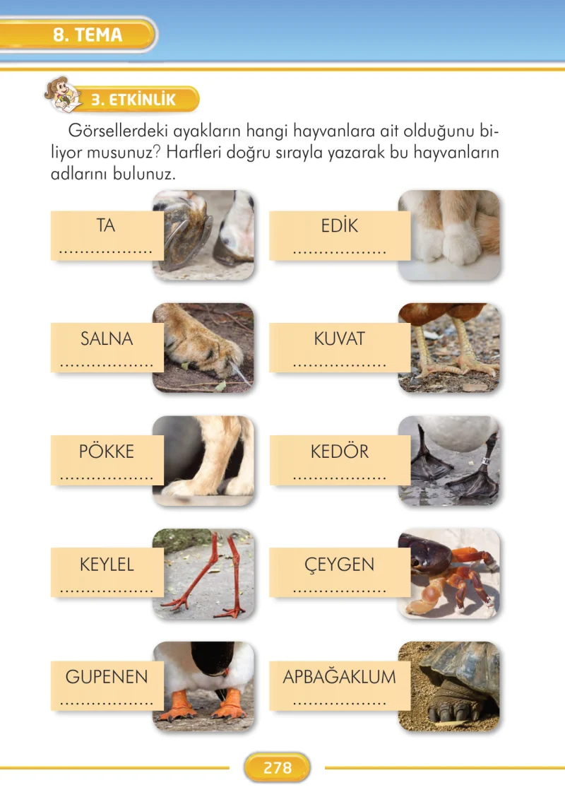 2. Sınıf Türkçe Ders Kitabı Cevapları İlke Yayınları Sayfa 278