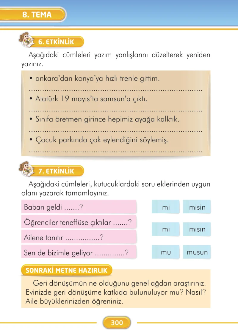 2. Sınıf Türkçe Ders Kitabı Cevapları İlke Yayınları Sayfa 300