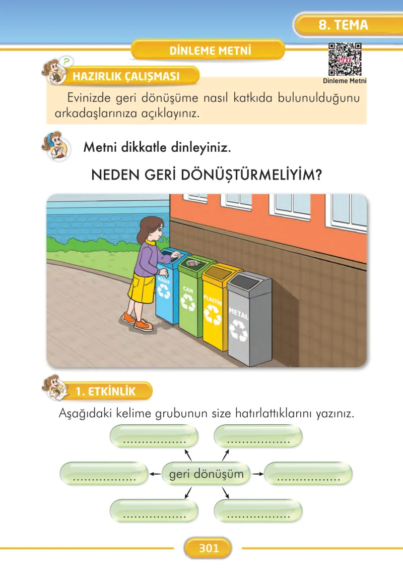2. Sınıf Türkçe Ders Kitabı Cevapları İlke Yayınları Sayfa 301