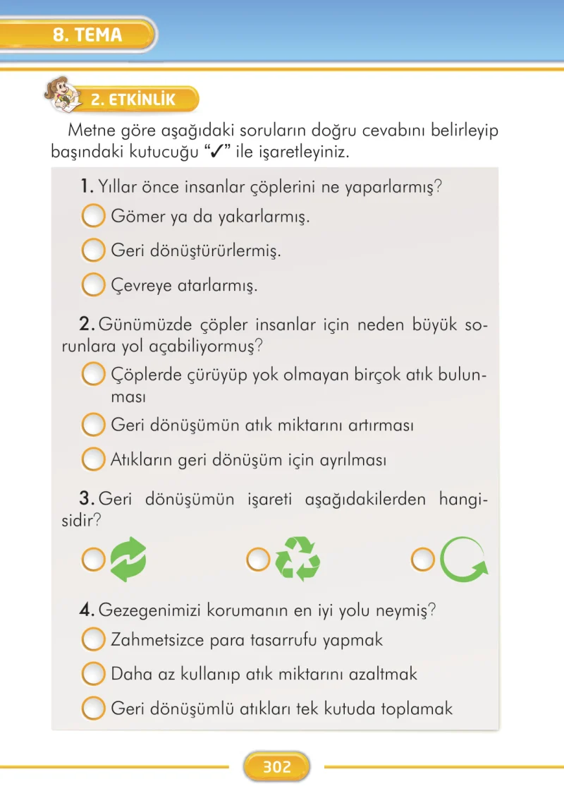 2. Sınıf Türkçe Ders Kitabı Cevapları İlke Yayınları Sayfa 302