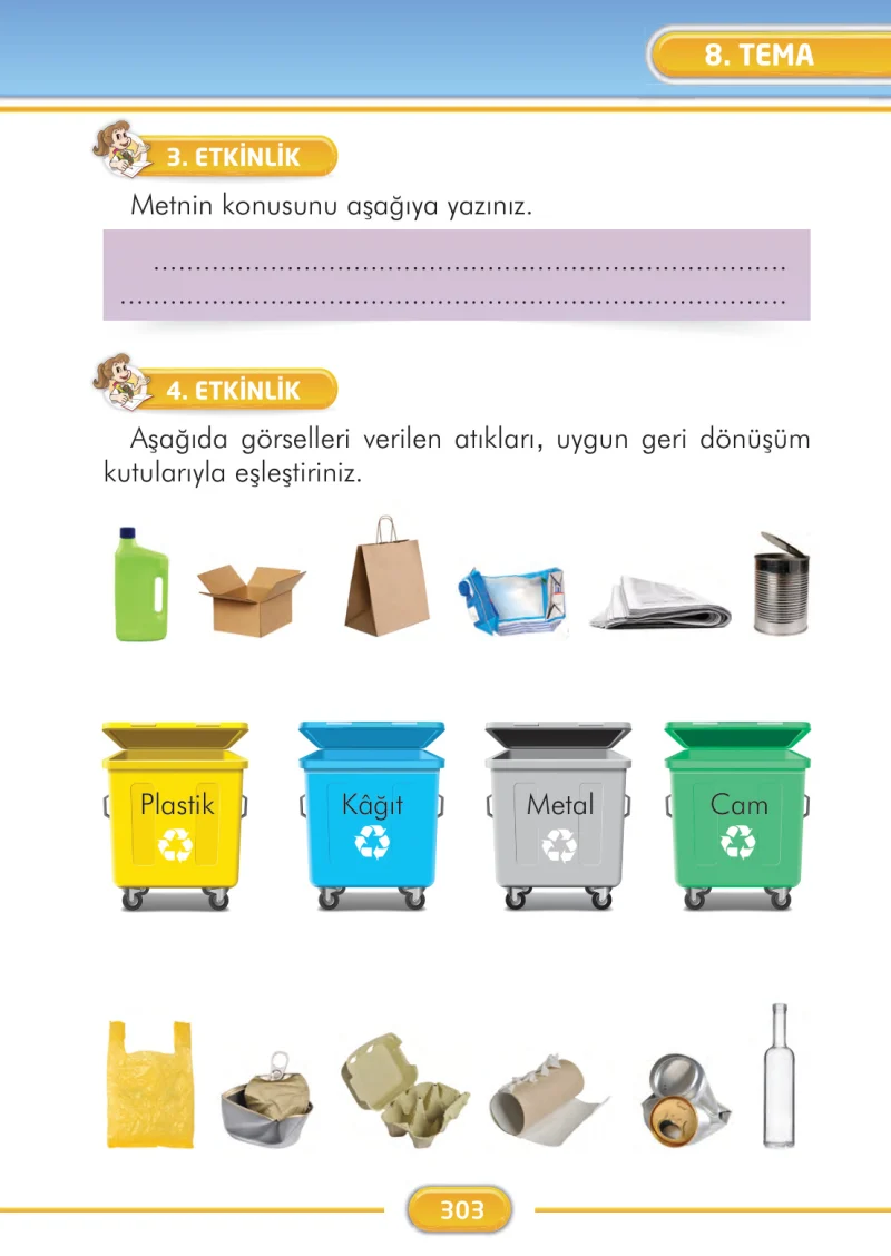 2. Sınıf Türkçe Ders Kitabı Cevapları İlke Yayınları Sayfa 303