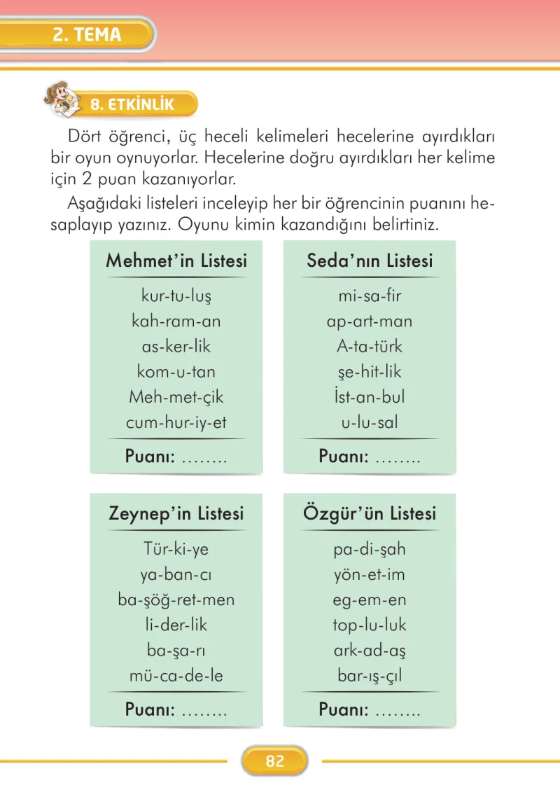 2. Sınıf Türkçe Ders Kitabı Cevapları İlke Yayınları Sayfa 82