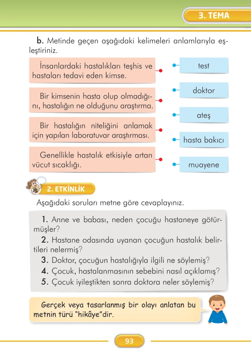2. Sınıf Türkçe Ders Kitabı Cevapları İlke Yayınları Sayfa 93