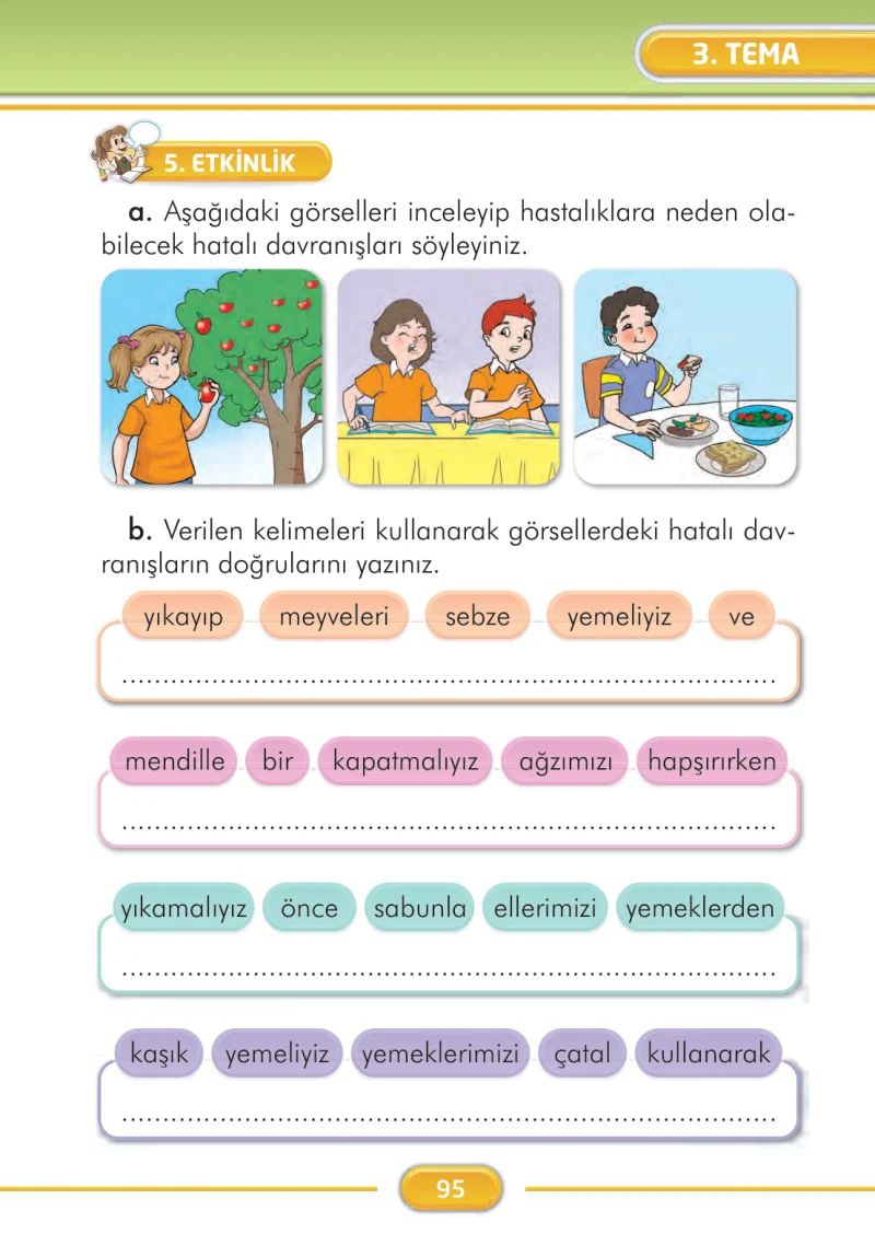 2. Sınıf Türkçe Ders Kitabı Cevapları İlke Yayınları Sayfa 95