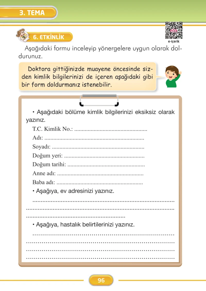 2. Sınıf Türkçe Ders Kitabı Cevapları İlke Yayınları Sayfa 96