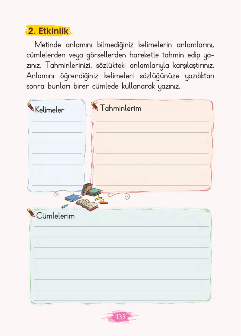 2. Sınıf Türkçe Ders Kitabı Cevapları Koza Yayınları Sayfa 139