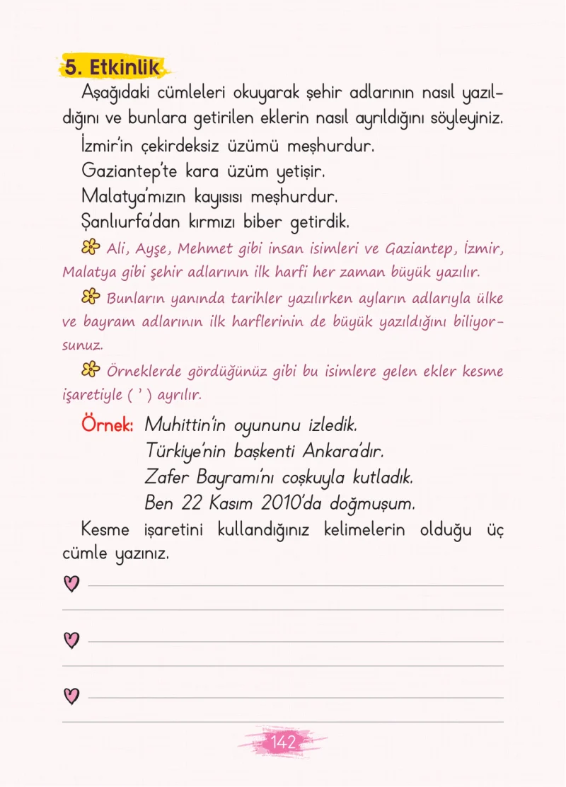 2. Sınıf Türkçe Ders Kitabı Cevapları Koza Yayınları Sayfa 142