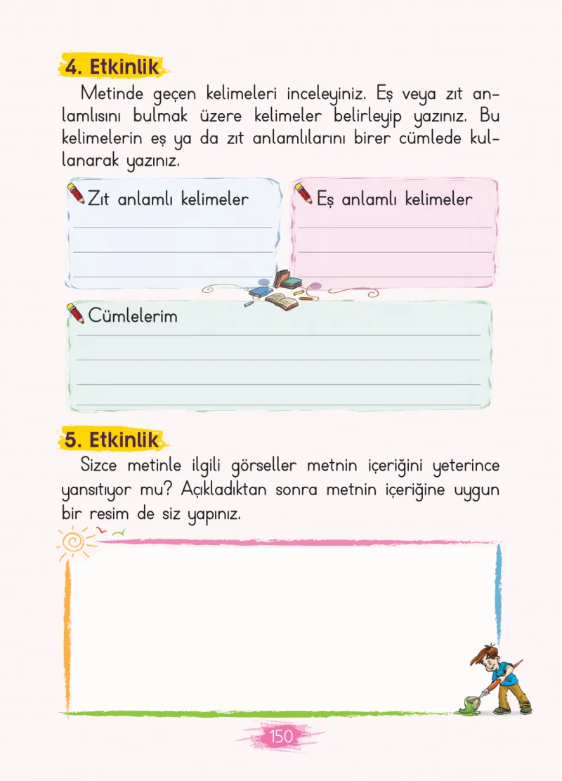 2. Sınıf Türkçe Ders Kitabı Cevapları Koza Yayınları Sayfa 150