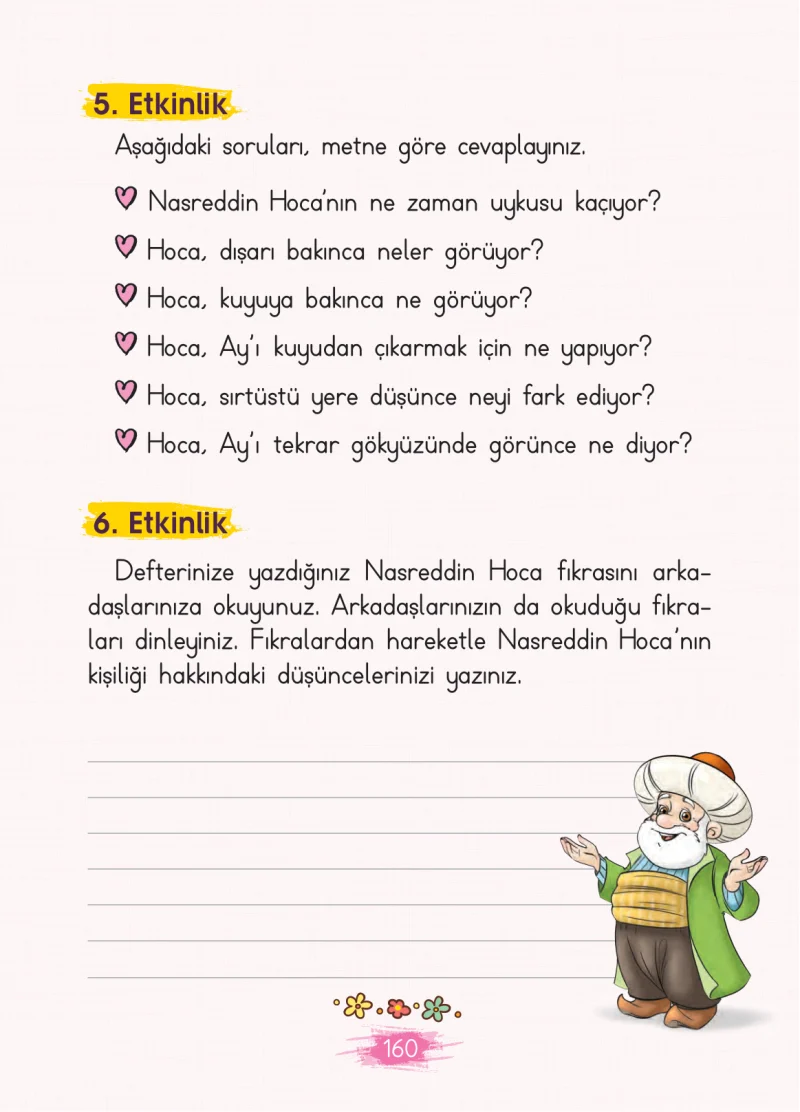 2. Sınıf Türkçe Ders Kitabı Cevapları Koza Yayınları Sayfa 160