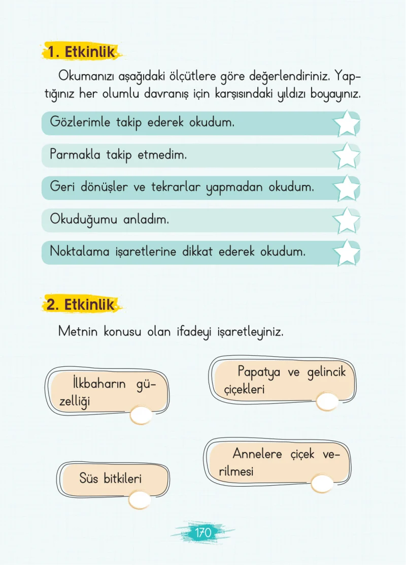 2. Sınıf Türkçe Ders Kitabı Cevapları Koza Yayınları Sayfa 170