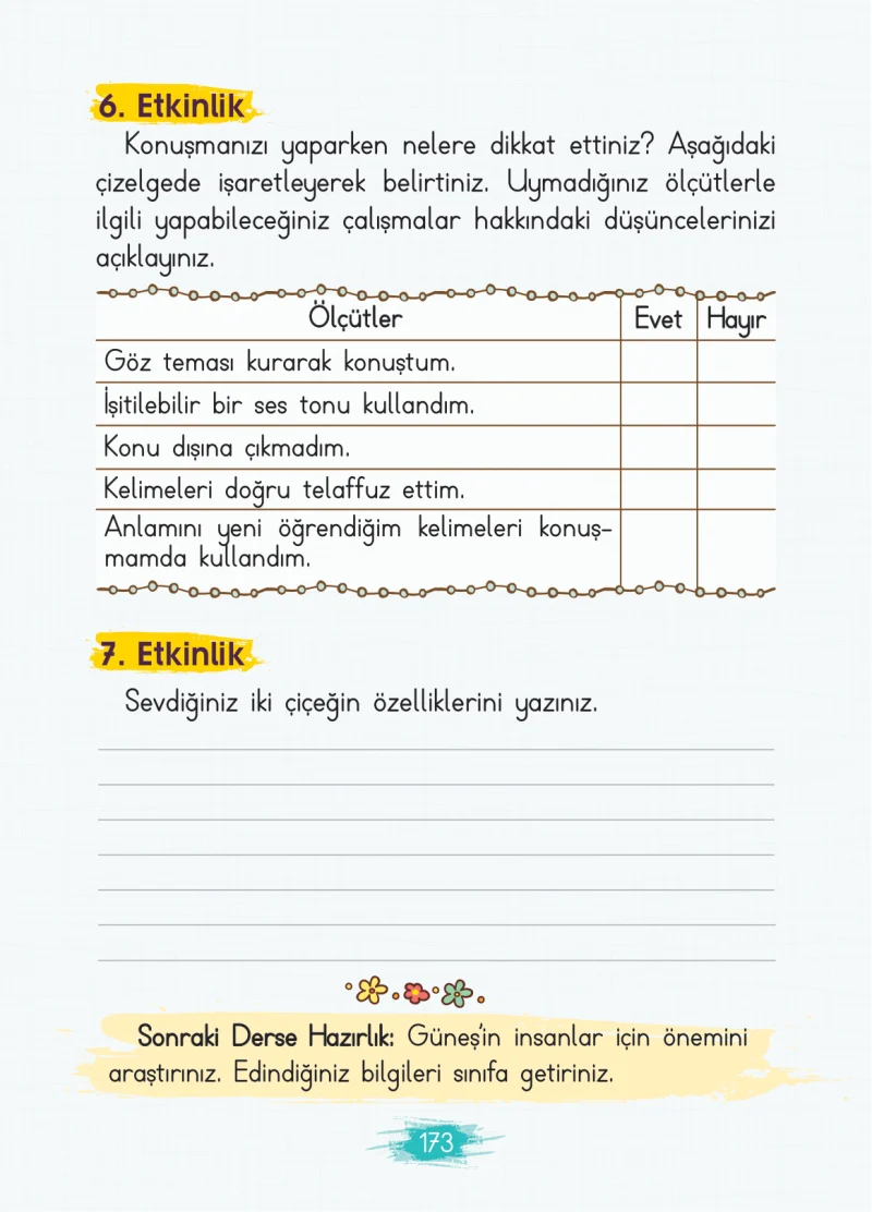 2. Sınıf Türkçe Ders Kitabı Cevapları Koza Yayınları Sayfa 173