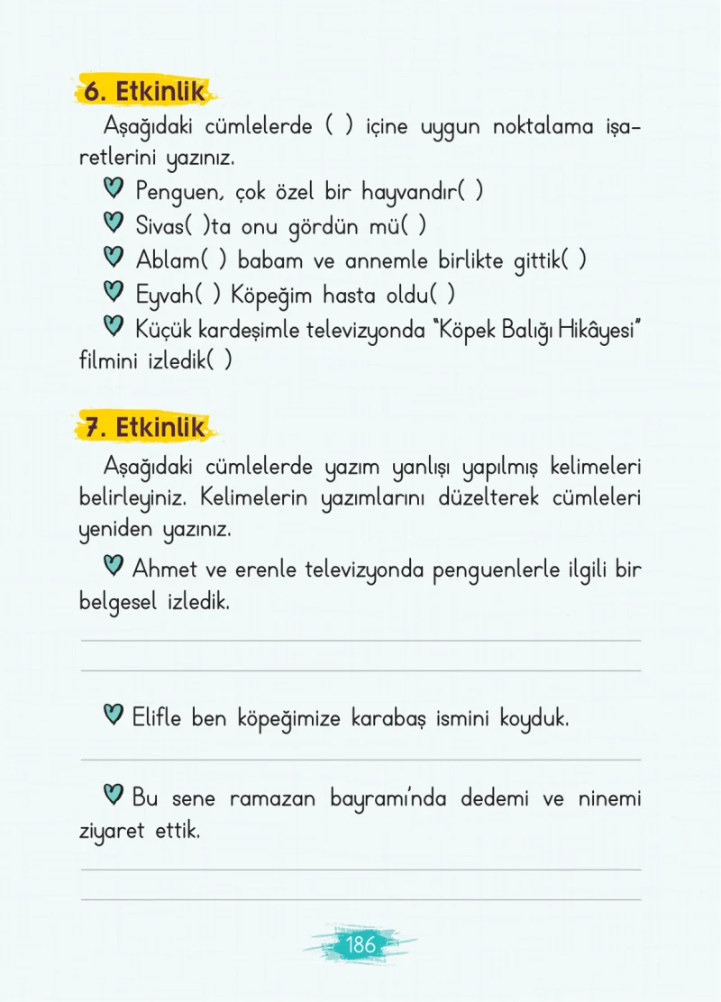 2. Sınıf Türkçe Ders Kitabı Cevapları Koza Yayınları Sayfa 186