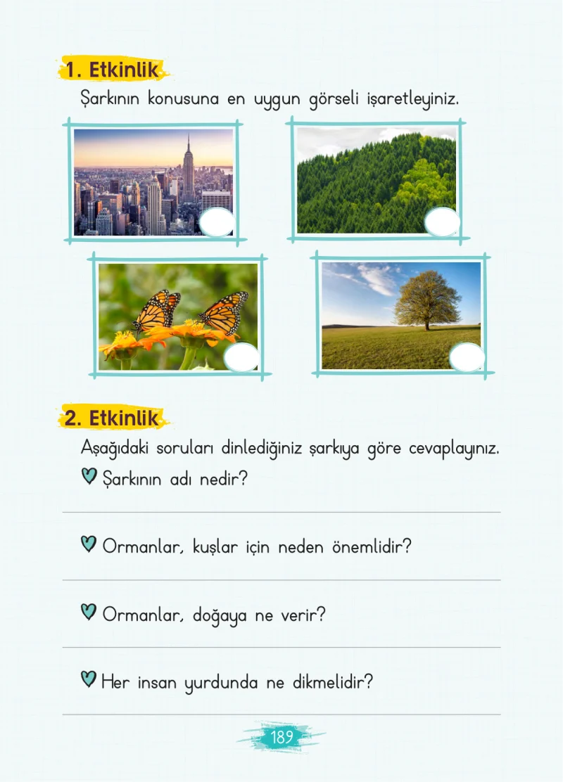 2. Sınıf Türkçe Ders Kitabı Cevapları Koza Yayınları Sayfa 189