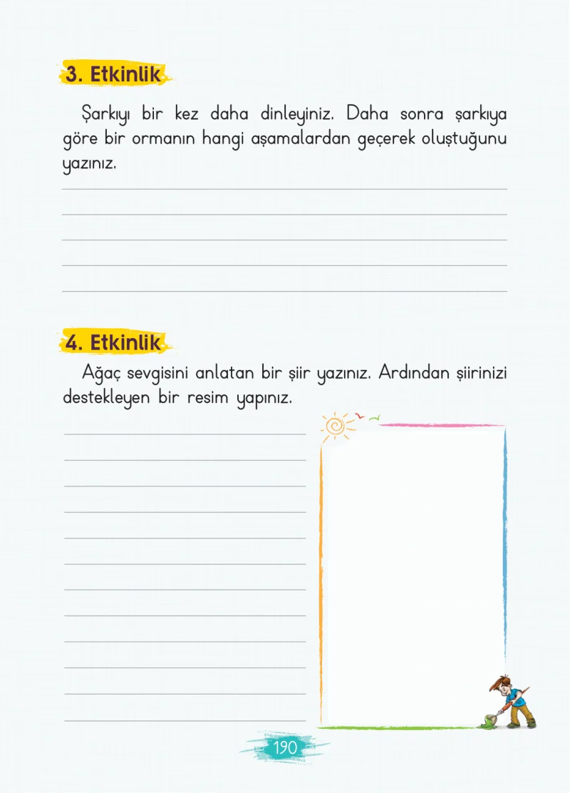 2. Sınıf Türkçe Ders Kitabı Cevapları Koza Yayınları Sayfa 190