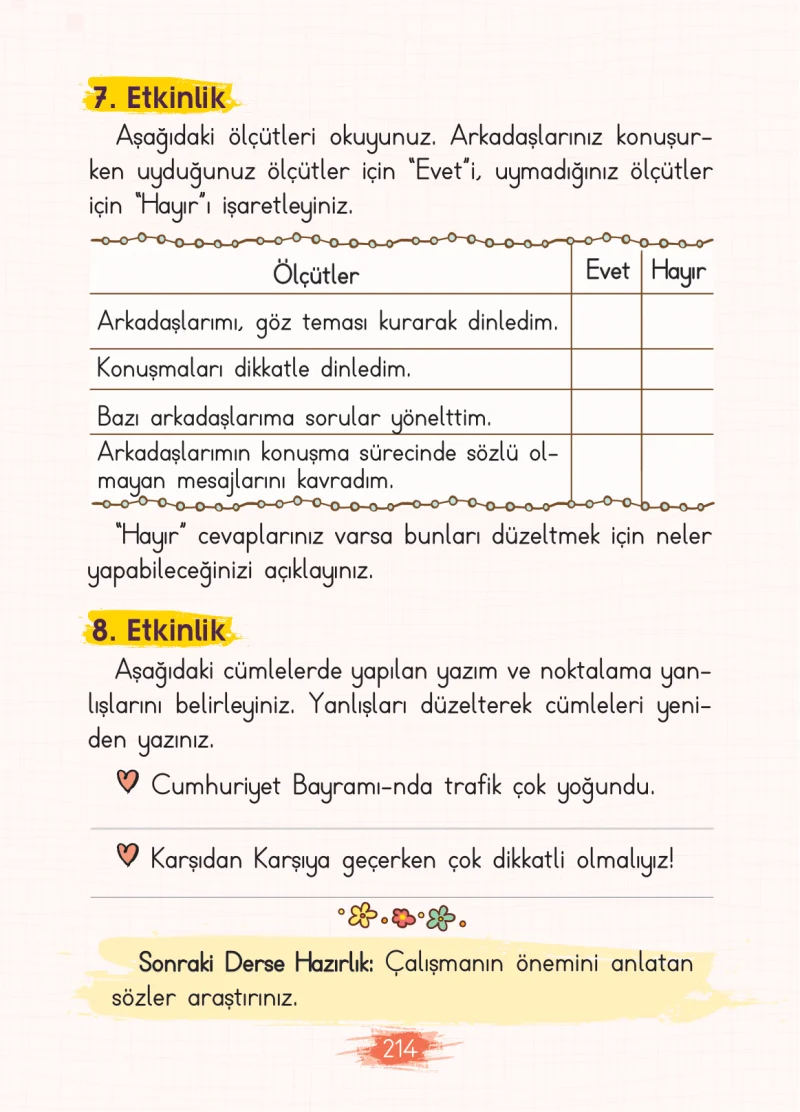 2. Sınıf Türkçe Ders Kitabı Cevapları Koza Yayınları Sayfa 214