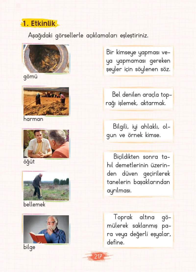 2. Sınıf Türkçe Ders Kitabı Cevapları Koza Yayınları Sayfa 217