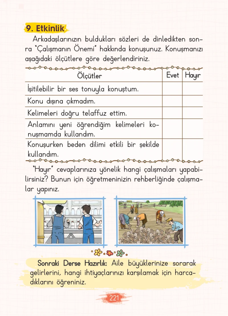 2. Sınıf Türkçe Ders Kitabı Cevapları Koza Yayınları Sayfa 221