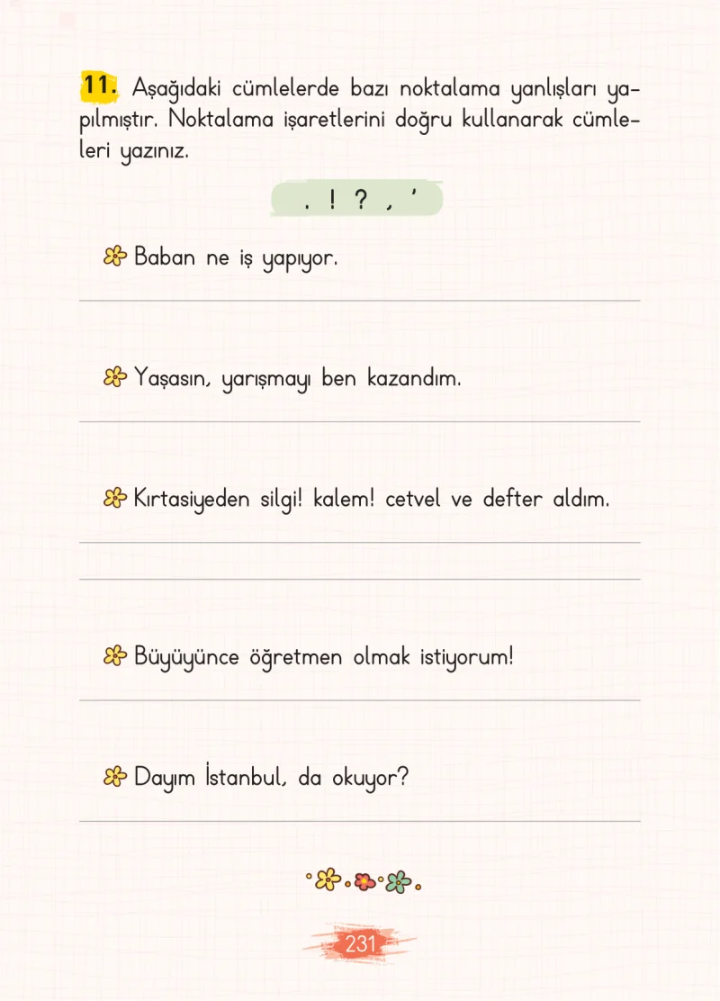 2. Sınıf Türkçe Ders Kitabı Cevapları Koza Yayınları Sayfa 231