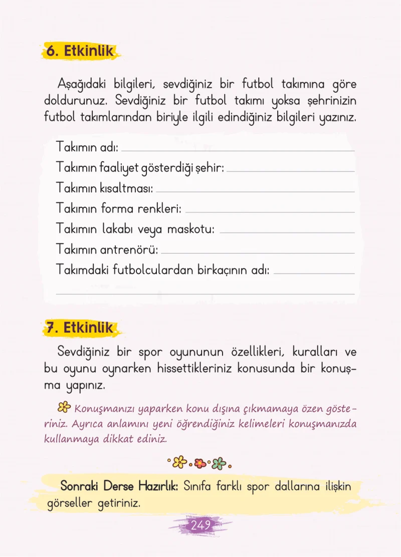 2. Sınıf Türkçe Ders Kitabı Cevapları Koza Yayınları Sayfa 249