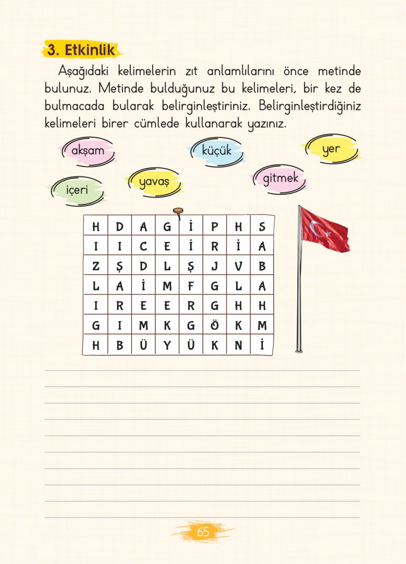 2. Sınıf Türkçe Ders Kitabı Cevapları Koza Yayınları Sayfa 65