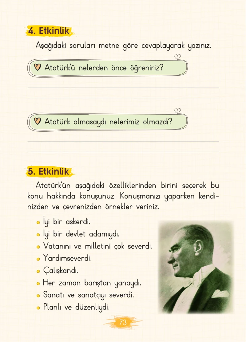 2. Sınıf Türkçe Ders Kitabı Cevapları Koza Yayınları Sayfa 73