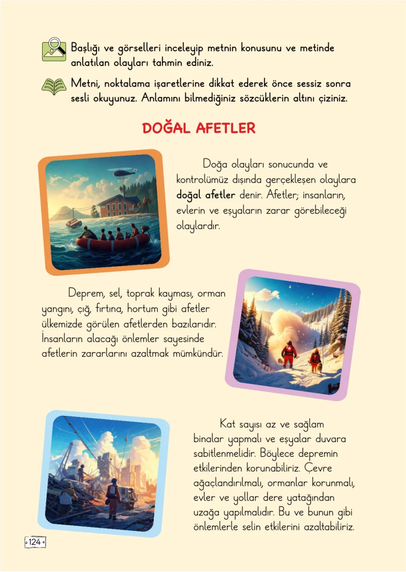 2. Sınıf Türkçe Ders Kitabı Cevapları Meb Yayınları 1. Kitap Sayfa 124