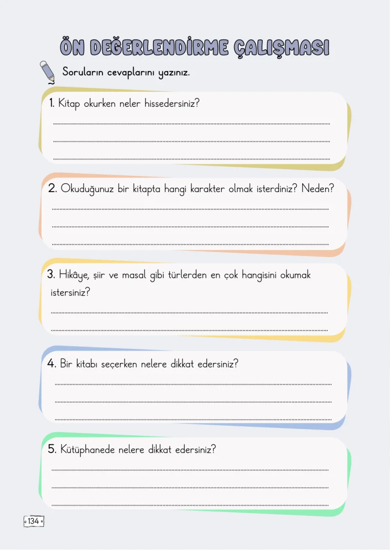 2. Sınıf Türkçe Ders Kitabı Cevapları Meb Yayınları 1. Kitap Sayfa 134