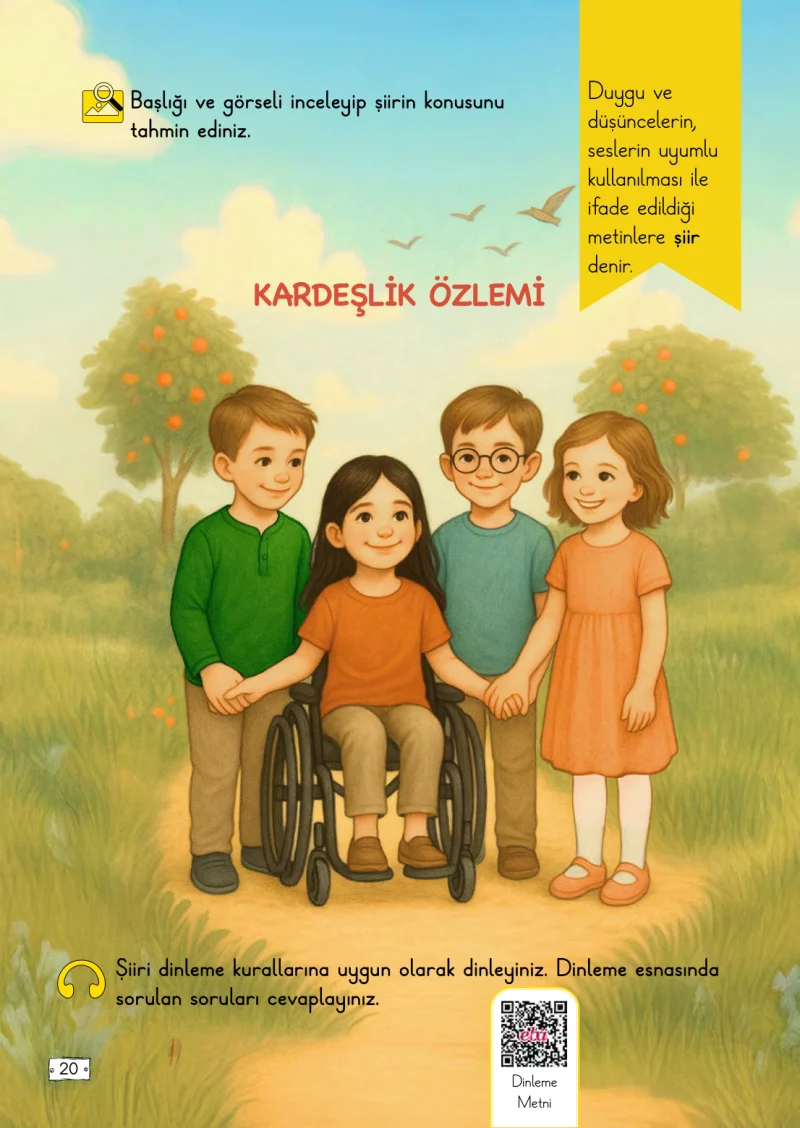 2. Sınıf Türkçe Ders Kitabı Cevapları Meb Yayınları 1. Kitap Sayfa 20