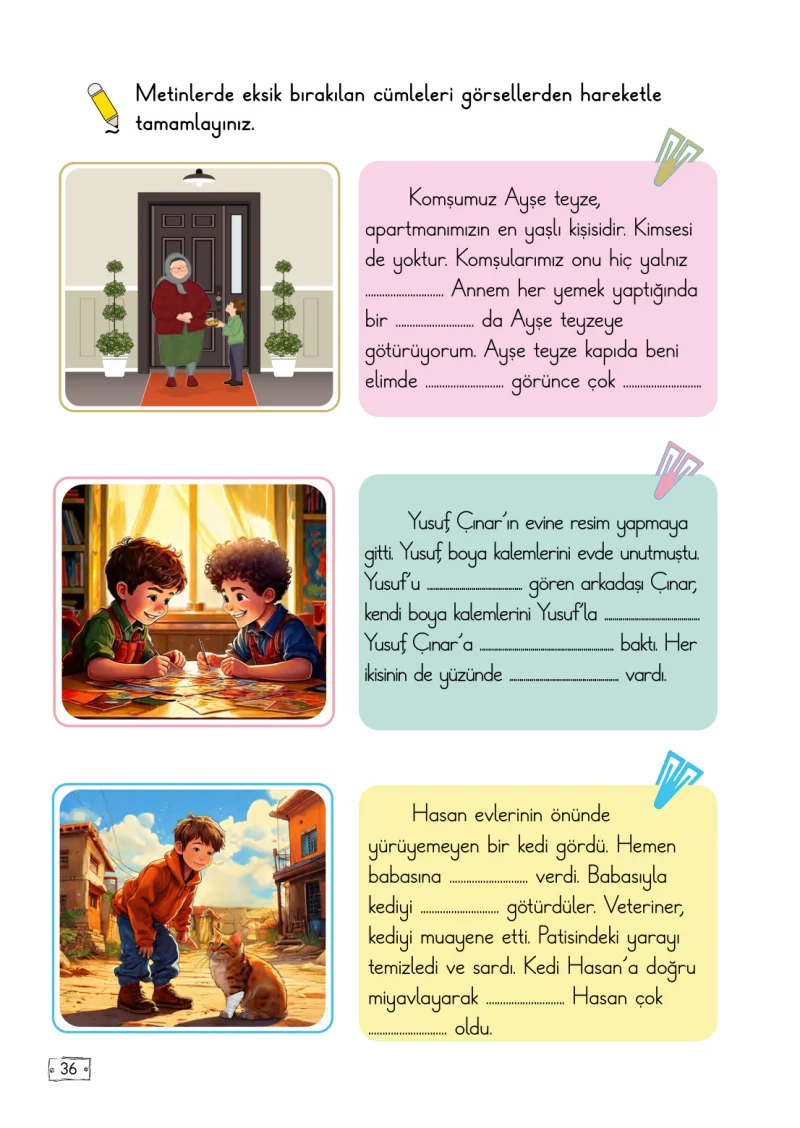 2. Sınıf Türkçe Ders Kitabı Cevapları Meb Yayınları 1. Kitap Sayfa 36