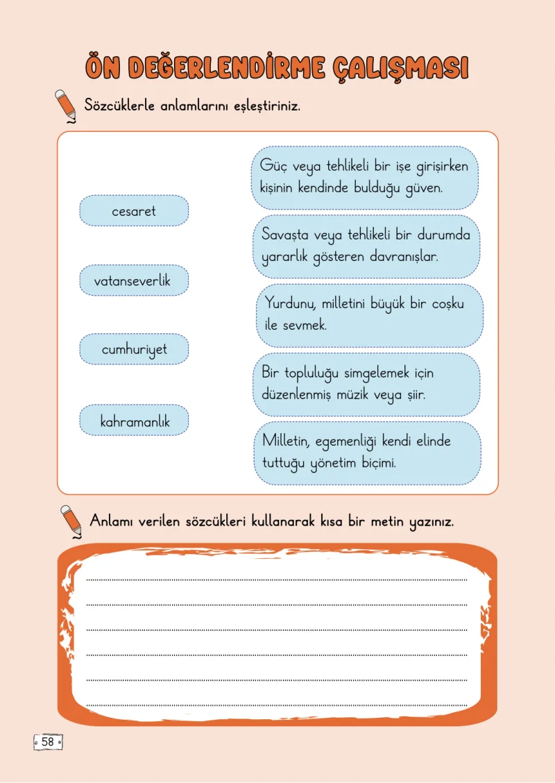 2. Sınıf Türkçe Ders Kitabı Cevapları Meb Yayınları 1. Kitap Sayfa 58