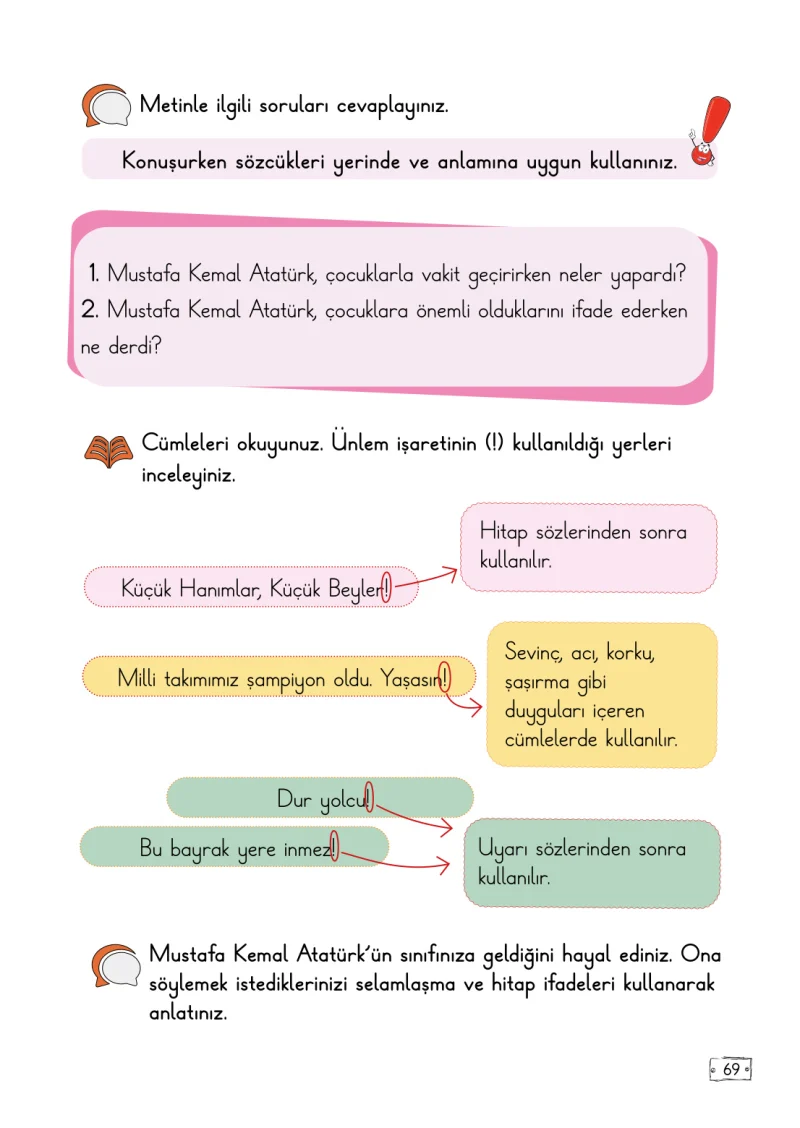 2. Sınıf Türkçe Ders Kitabı Cevapları Meb Yayınları 1. Kitap Sayfa 69