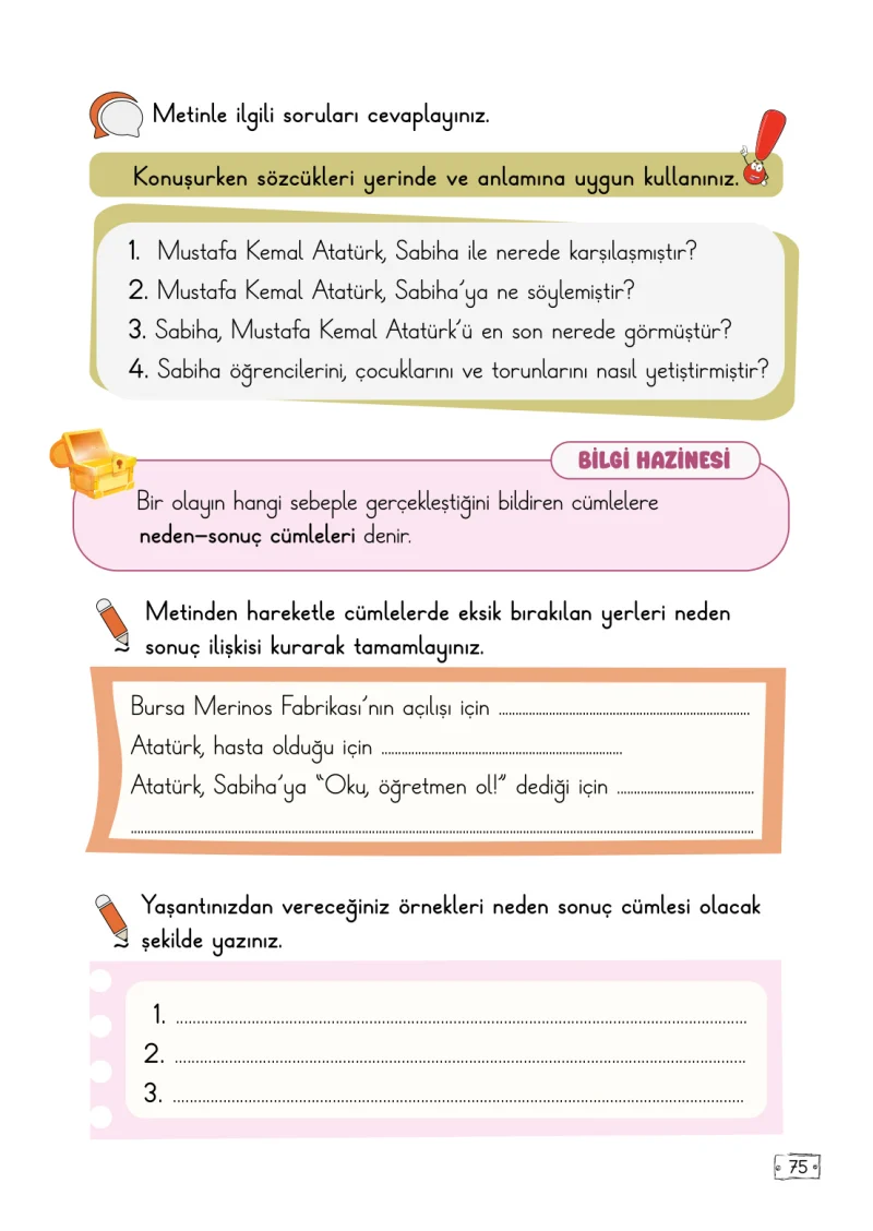 2. Sınıf Türkçe Ders Kitabı Cevapları Meb Yayınları 1. Kitap Sayfa 75