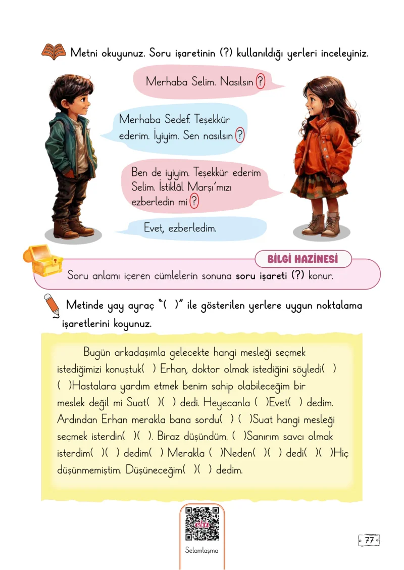 2. Sınıf Türkçe Ders Kitabı Cevapları Meb Yayınları 1. Kitap Sayfa 77