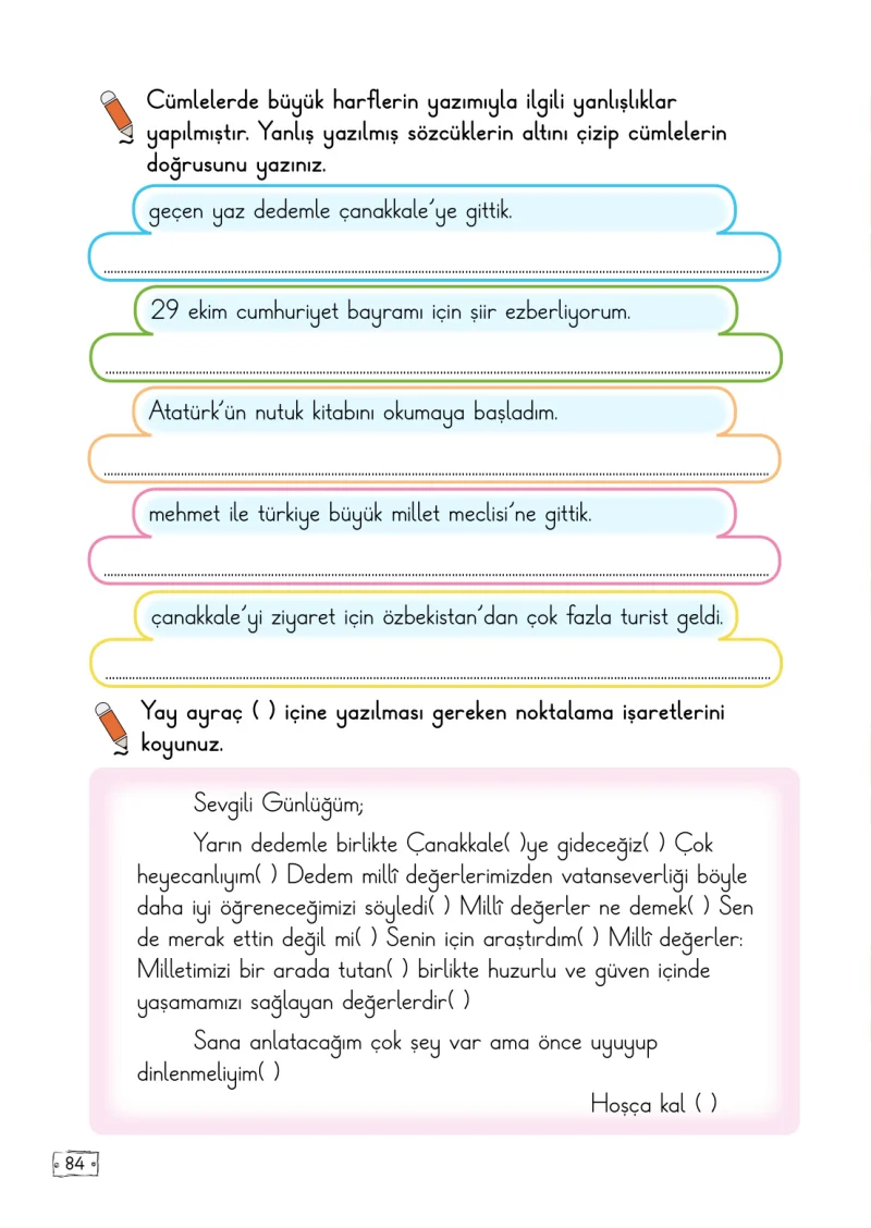 2. Sınıf Türkçe Ders Kitabı Cevapları Meb Yayınları 1. Kitap Sayfa 84