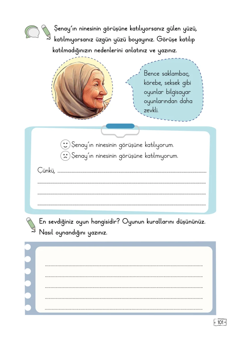 2. Sınıf Türkçe Ders Kitabı Cevapları Meb Yayınları 2. Kitap Sayfa 101